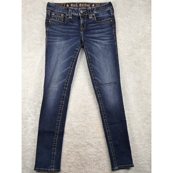 Rock Revival Jeans Women’s 28 Jessica Skinny Fit Blue Denim - Picture 1 of 10